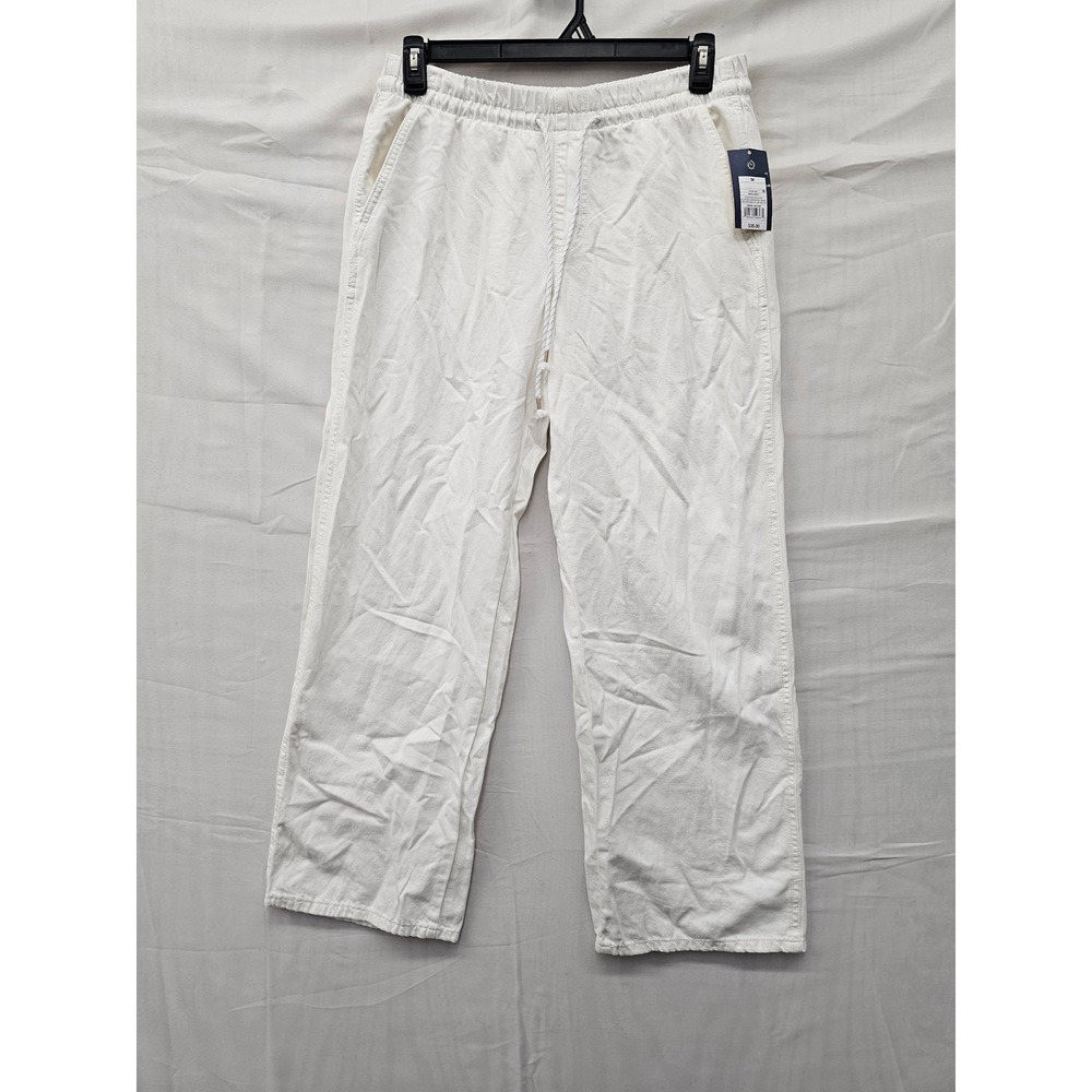 Universal Thread Womens Wide Leg Pants White Linen Blend Casual Size Medium